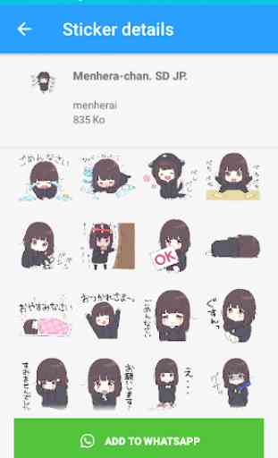 Menhera-chan Stickers para WhatsApp 2019 3