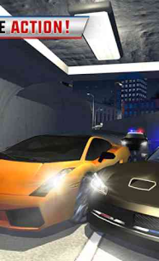 Policía Noche Coche Escapar 3D 1