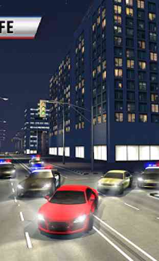 Policía Noche Coche Escapar 3D 3