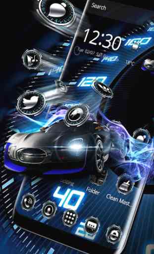 Racing Car Neon Dashboard Theme 3