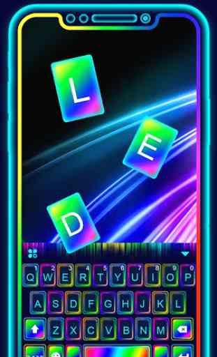 Super Neon 3d Tema de teclado 1