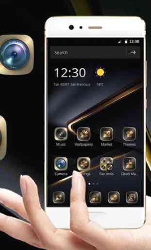 Tema negro dorado para Huawei P10 1