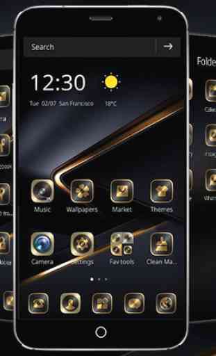 Tema negro dorado para Huawei P10 3