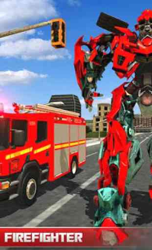 911 camión de bomberos real robot transformación 1