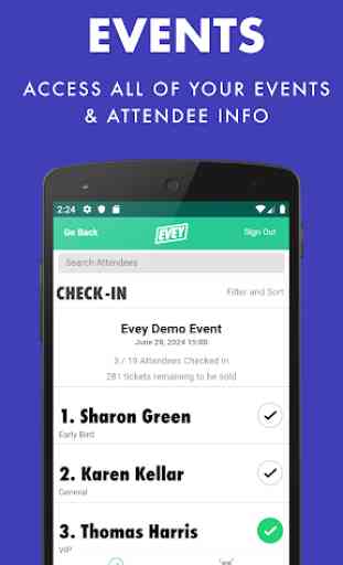 Evey Events - Check-In Manager 1