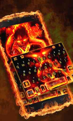 Flaming Fire Battle Tema de teclado 1