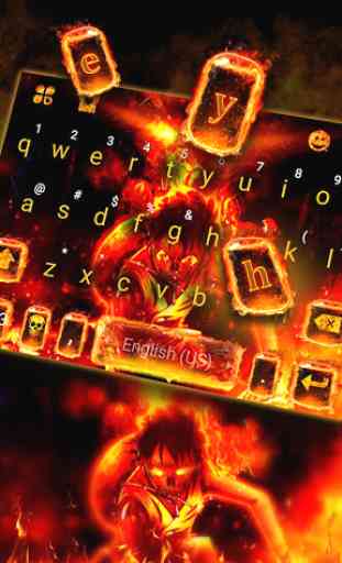 Flaming Fire Battle Tema de teclado 2