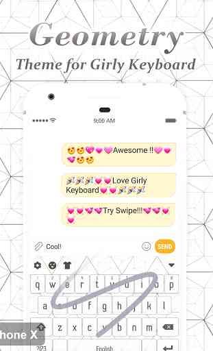 Girly Geometry Keyboard Theme for iPhone X 1