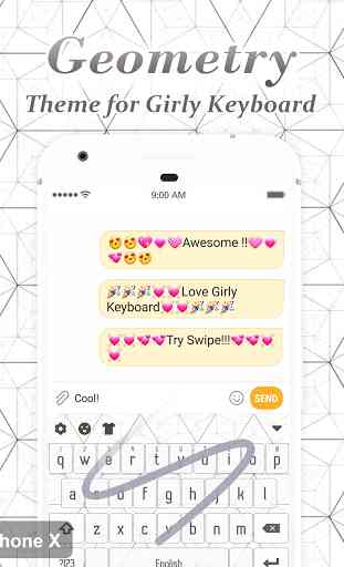 Girly Geometry Keyboard Theme for iPhone X 4