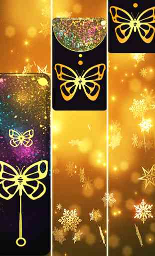 Gold Glitter ButterFly Piano Tiles 2018 3