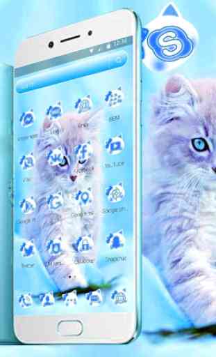 Lindo tema de Ice Blue Cat 1