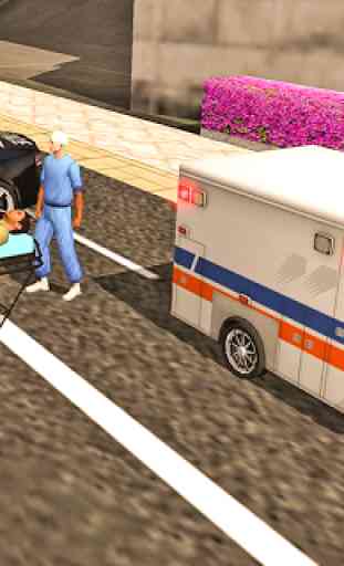 ambulancia de la ciudad de rescate de conducción 4