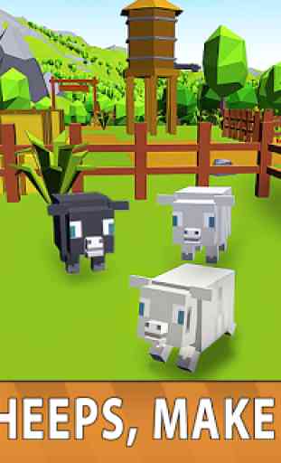 Blocky Sheep Farm 3D 3