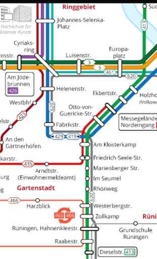Braunschweig Tram & Bus Map 1