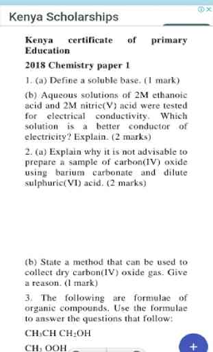 CHEMISTRY KCSE PAST PAPERS & ANSWERS. 1