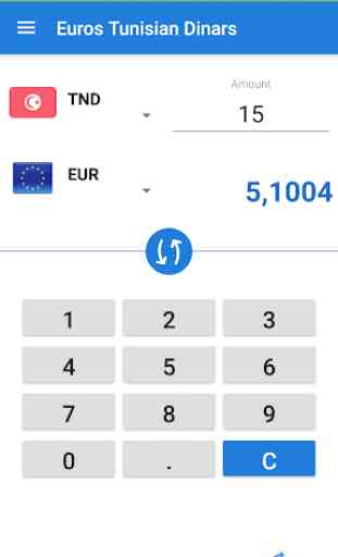 Euro a Dinar tunecino / EUR a TND 1