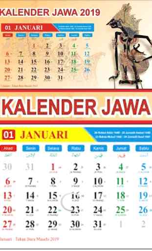 Kalender Jawa Masehi 2019 - 2021 1