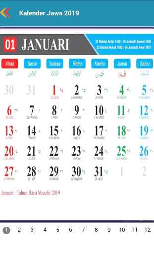 Kalender Jawa Masehi 2019 - 2021 3