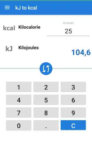 Kilojoules to Kilocalories / kJ to kcal Converter 2