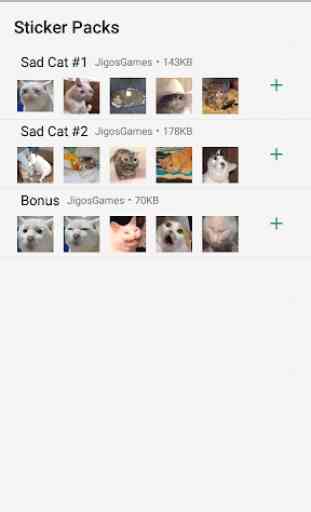 Sad Cat Stickers - WAStickerApps 1