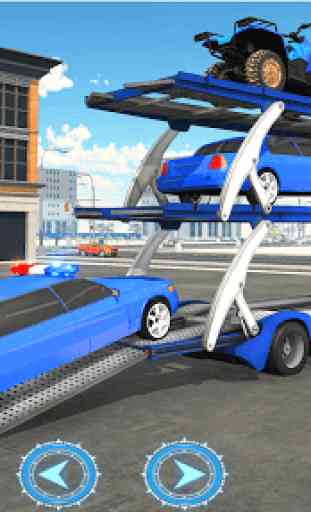 US Police limousine Car Quad Bike Transporter Game 1