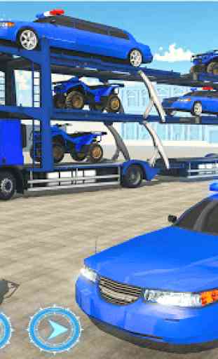 US Police limousine Car Quad Bike Transporter Game 2