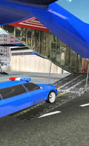 US Police limousine Car Quad Bike Transporter Game 3