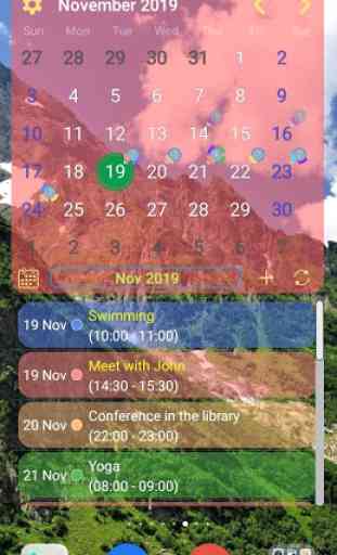 Calendar Widget Month with Agenda 1