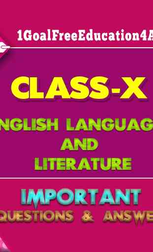 class 10 english language and literature important 1
