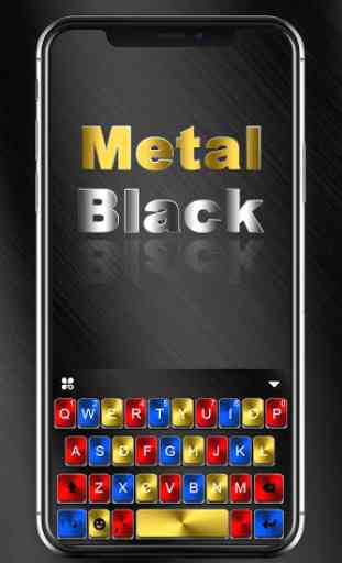 Metal Black Color Tema de teclado 1