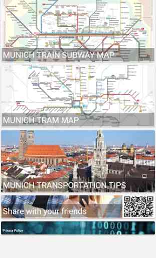 MUNICH TRAIN SUBWAY TRAM MVV MAP 1