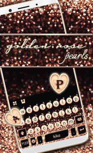Rose Gold Luxury Pearls Tema de teclado 1