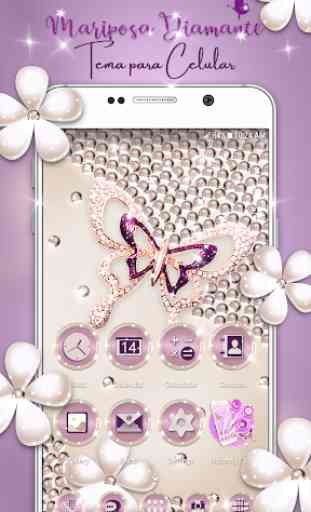 Tema para Celular Diamante con Mariposas 1