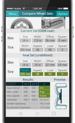 wheelCal: Wheel Size Calculator Measure Tire & Rim 4