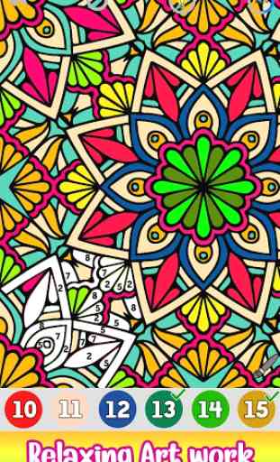 Adult Color by Number Book - Paint Mandala Pages 4