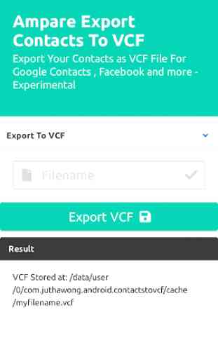 Ampare Export Contacts To VCF Free 1