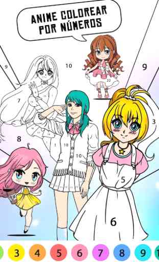 Anime Colorear por Números - Anime Color by Number 1