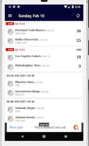 Basketball NBA Schedule & Scores 1