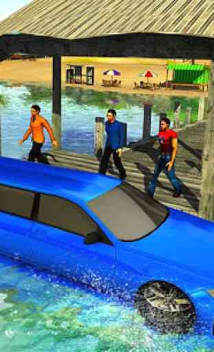 Beach Water Surfer Limousine Car Driving Simulator 2