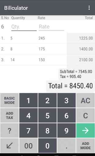 Billculator - Easy Bill/Invoice Calculator 2