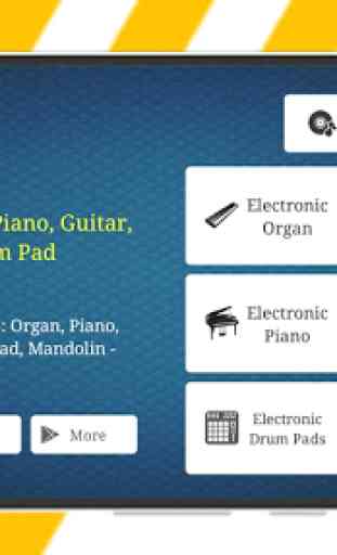 Electronic Organ, Piano, Guitar, violin, Drum Pad 1