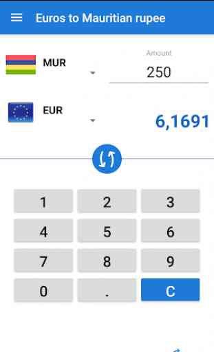 Euro a Rupia de Mauricio / EUR a MUR 1