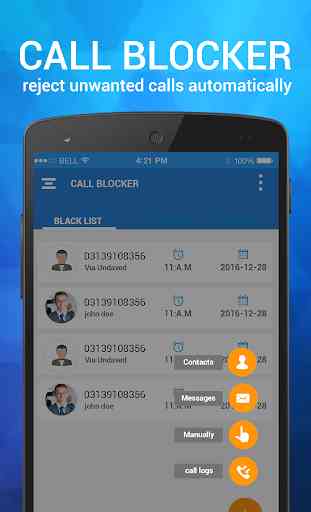 Lista negra de llamadas -Call bloqueador de sms 1