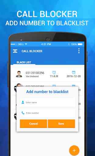 Lista negra de llamadas -Call bloqueador de sms 2