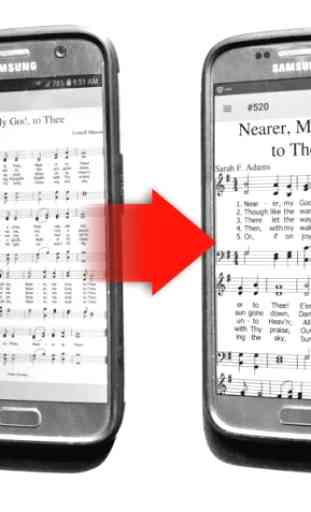 Mobile Hymns Viewer: 4-part sheet music viewer 2