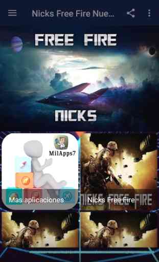 Nicks Free Fire Nuevos. 1