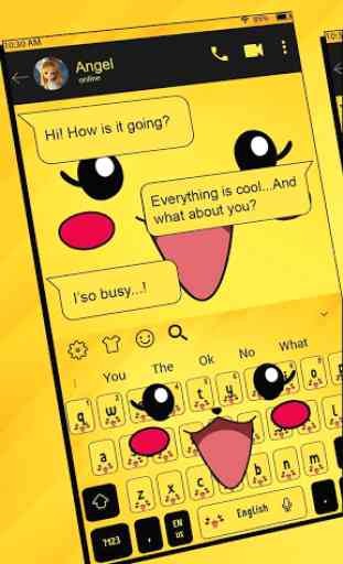 SMS Yellow Cartoon Keyboard Theme 1