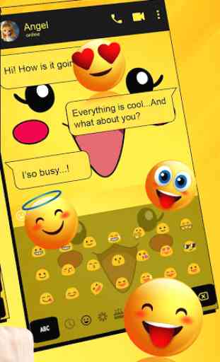 SMS Yellow Cartoon Keyboard Theme 3