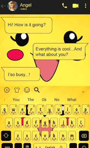 SMS Yellow Cartoon Keyboard Theme 4