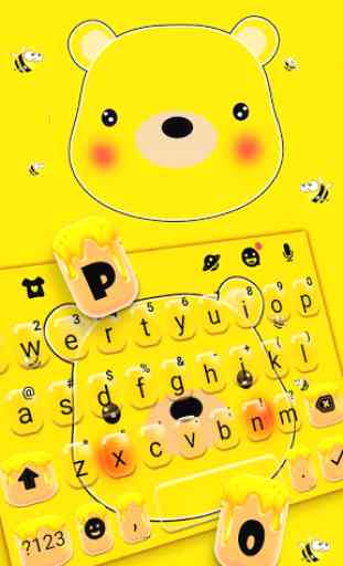 Yellow Honey Bear Tema de teclado 2
